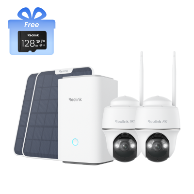 Reolink Home Hub with Argus PT Ultra — 2-Cam Kit (White, with Free 128GB microSD Card)