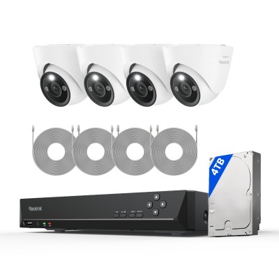 Reolink RLK8-1200D4-A (New Version with Perimeter Protection) — Standard Kit (White, 4TB HDD)