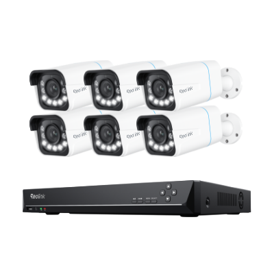 Reolink RLK16-811B8-A — 6-Cam Bundle (White, 4TB HDD) without 18m Cables