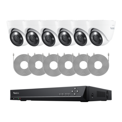 Reolink RLK16-833D8-A — 6-Cam Bundle (White, 4TB HDD)