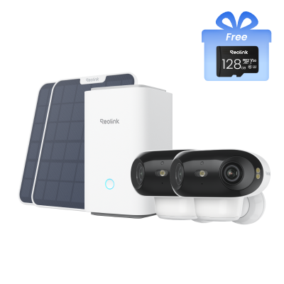 Reolink Home Hub with Argus 4 Pro — 2-Cam Kit (White, with Free 128GB microSD Card)